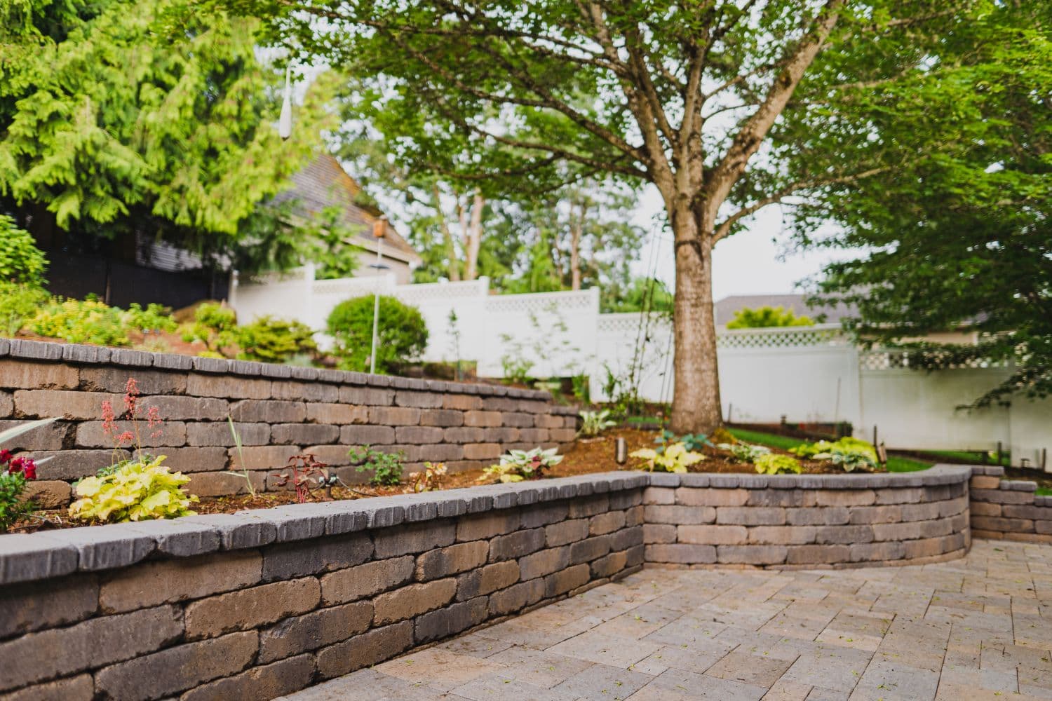 Salem project — terraced retaining walls