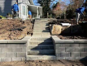 installing pavers on a slope