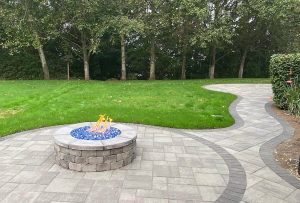 paver ideas for outdoor fire pit, custom patio designs